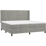  s oprugama i madracem svjetlosivi 200x200 cm baršunasti | shoptok.hr