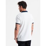 Ombre Men's polo shirt with colorful accents - white | shoptok.hr