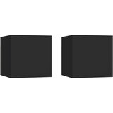 vidaXL Stenske TV omarice 2 kosa črne 30,5x30x30 cm, (20731900) Cene