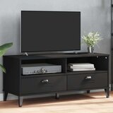 vidaXL TV ormarić VIKEN crni od masivne borovine | shoptok.hr