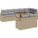 vidaXL 9-delna vrtna sedežna garnitura z blazinami bež poli ratan, (22093591) | Shoptok.si