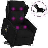 Maison Chic Električni masažni naslanjač - Relax naslanjač s funkcijo vstajanja črn, (22042563) | Shoptok.si