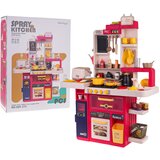  Dječja kuhinja za igru Kitchenette sa zvučnim svjetlosnim i vodenim efektima - 80 elemenata - crvena | shoptok.hr