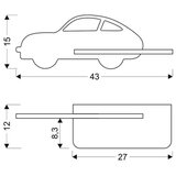  LED dečije zidno svetlo sa policom CAR LED/5W/230V zeleno/drvo | Eponuda.com