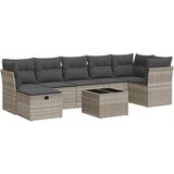  8-dijelni set vrtnih sofa od poliratana s jastucima svjetlosivi | shoptok.hr