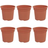  Okrugla saksija za cveće 6 pcs Crvena cigla Ø 15 x 12 cm | shoptok.hr