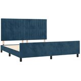  Okvir za krevet s uzglavljem tamnoplavi 180x200 cm baršunasti | shoptok.hr
