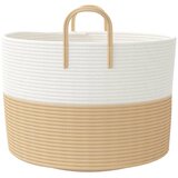  Košara za pohranu bež-bijela Ø 51x33 cm od pamuka | shoptok.hr