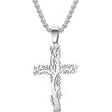 IZMAEL Ogrlica Tree Cross - Srebrna | shoptok.hr