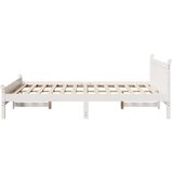 vidaXL Posteljni okvir brez vzmetnice bel 160x200 cm trdna borovina | Shoptok.si