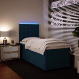 Box spring krevet s madracem plavi 90x190 cm baršunasti | shoptok.hr