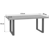 MID.YOU Klubska Miza Trondheim, Barva Hrasta, Črna | Shoptok.si