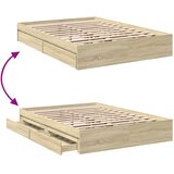  Okvir za krevet s ladicama boja hrasta 140x190 cm drveni | shoptok.hr