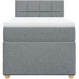Box spring krevet s madracem svjetlosivi 90x190 cm od tkanine | shoptok.hr