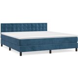 The Living Store Box spring postelja z vzmetnico temno modra 180x200 cm žamet - Box Spring Postelja, (21489974) | Shoptok.si