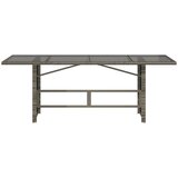 Vrtni stol sa staklenom pločom sivi 190x80x75 cm od poliratana | shoptok.hr