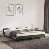 vidaXL Posteljni okvir z vzglavjem temno zelen 180x200 cm žamet Cene