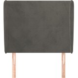  Uzglavlje s ušima tamnosivo 83 x 23 x 118/128 cm baršunasto | shoptok.hr