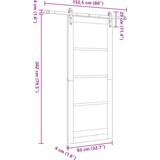 vidaXL Klizna vrata s hardverskim kompletom bijela 83x202 cm čvrsto drvo bor | shoptok.hr