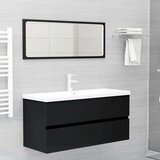 vidaXL Omarica za umivalnik črna 100x38,5x45 cm iverna plošča | Shoptok.si