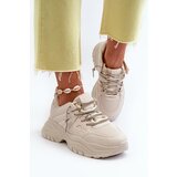 Boto Women's sneakers with chunky sole and decorative lacing beige Relissa | Shoptok.si