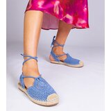 Gemre Blue flat heel espadrille sandals Relis | ePonuda.com