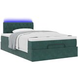 vidaXL Otomanski posteljni okvir z vzmetnico zelen 120x190 cm žamet, (21611011) | Shoptok.si