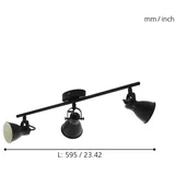 Seras 2 spot/3, led, gu10, 3x3,3w, 3x240lm, crna/čelik