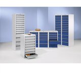  predalnik, vxšxg 900 x 500 x 500 mm, 8 predalov višine 100 mm, korpus in predali sivi | Shoptok.si