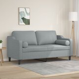 vidaXL Dvosjed s ukrasnim jastucima svjetlosivi 140 cm od tkanine Siva Cijene