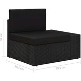 Poli 6-dijelna vrtna garnitura od poliratana s jastucima crna | shoptok.hr