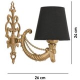 Opviq zidna lampa gloria black gold