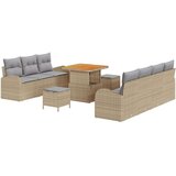  Set od 10 komada vrtnih sofa s jastučićima bež poli ratan akacija 2-sjedalna vrtna sofa s jastučićima bež poli ratan Vrtna gar | shoptok.hr