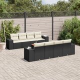  9-dijelni set vrtnih sofa s jastucima crni od poliratana | shoptok.hr