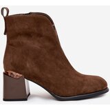 VINCEZA Leather Suede Women's Boots on Heel | Shoptok.si