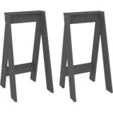  Stolci 2 kom sivi 40 x 40 x 75 cm od masivne borovine | shoptok.hr