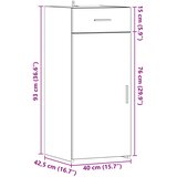 Ormarić za pohranu s ladicama Staro drvo 40 x 42,5 x 93 cm | shoptok.hr