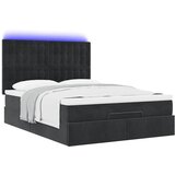  Otomanski krevet s madracima&LED crni 140x190 cm baršunasti | Eponuda.com