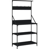  The Living Store Regal za peko s kavlji 4-nadstropni črni inženirski les - Stojalo Za Peko, (21448562) | Shoptok.si