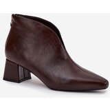 Boto Eco Leather Women's Ankle Boots On Heel Chocolate Rylina | shoptok.hr