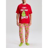 Sinsay Pamučna dvodijelna pidžama s božićnim motivom Grinch Slike