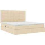  Krevet S LED lampica s uzglavljem Krema 160 x 200 cm tkanina | shoptok.hr
