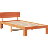  Krevetna konstrukcija s uzglavljem Smeđa 90x190 cm Čvrsta borovina | shoptok.hr