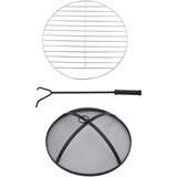 vidaXL Ognjišče z mizico moder in bel mozaik 68 cm keramika | Shoptok.si