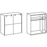 Hom`in omara z drsnimi vrati, barve grafita, barve hrasta | Shoptok.si