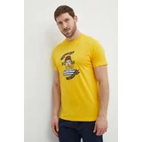 Picture Bombažna kratka majica Chuchie moška, rumena barva, MTS1140