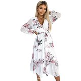 numoco basic Numoco neckline midi dress with belt | Shoptok.si