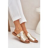 Zazoo Elegant Leather Slippers On Flat Heel | Shoptok.si