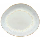 Costa Nova Bijeli ovalni tanjur od kamenine Brisa, ⌀ 27 cm