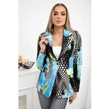 Turecki Printed cotton jacket with a button blue | Shoptok.si